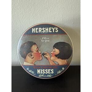 Hershey's Kisses Milk Chocolate Tin Can 1982 Vintage 'A Kiss for You'